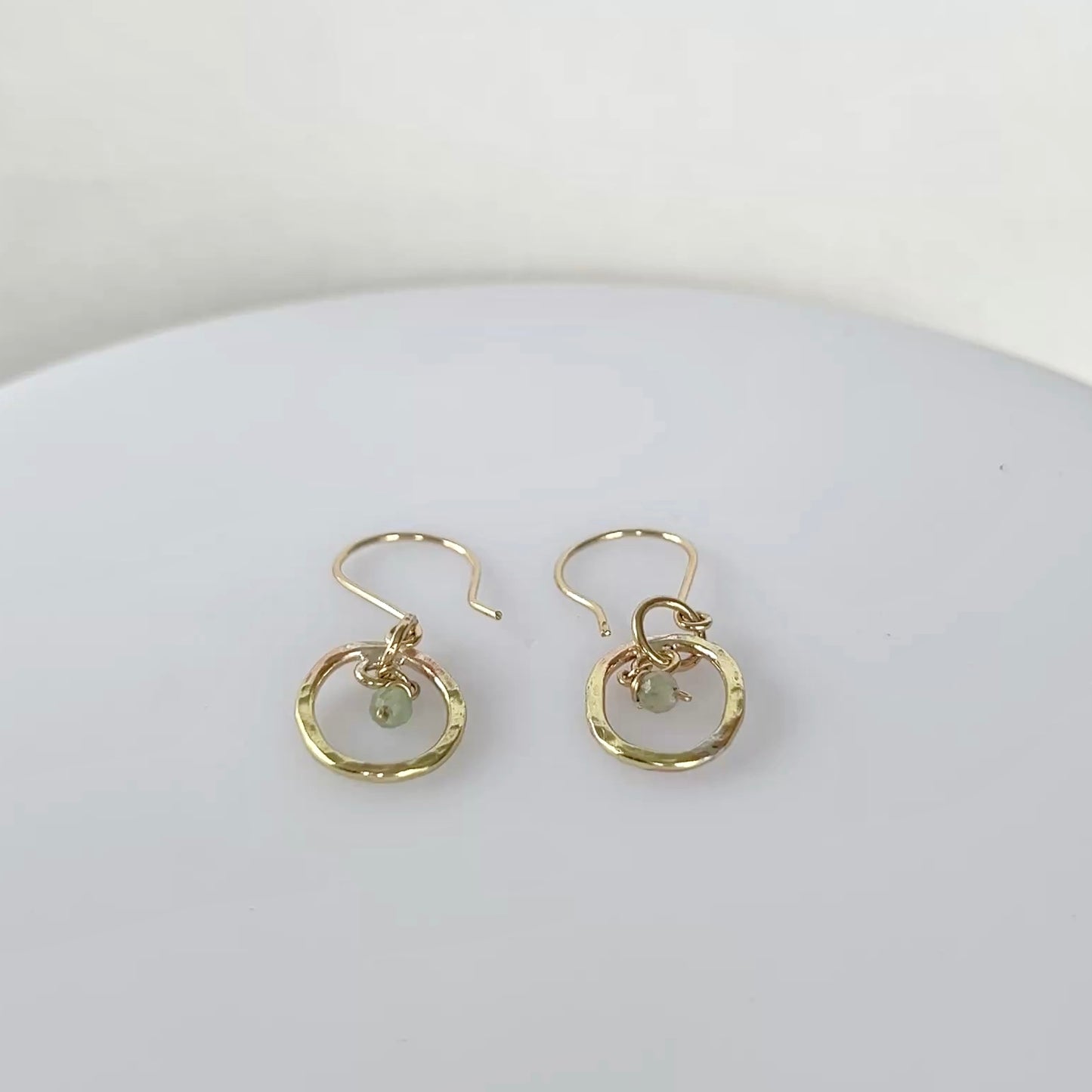 Dainty Gold Jade Earrings - SilverLines Jewellery