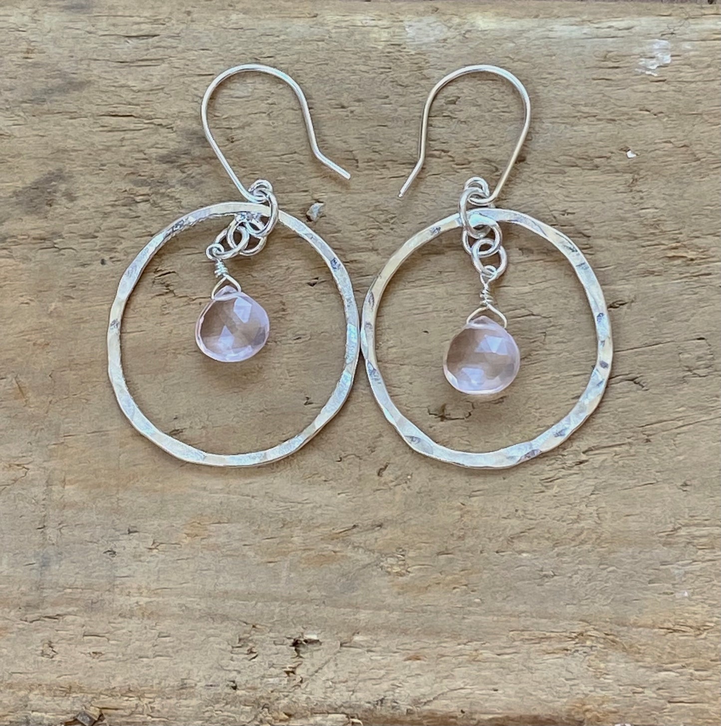 Pink Quartz Hoop Necklace - Love Beach Beads