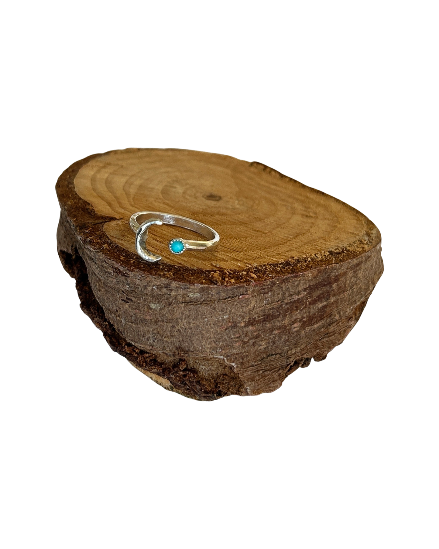 Turquoise Silver Moon Ring - Silver Lines Jewellery