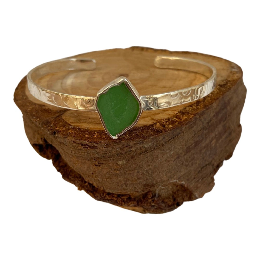 Ocean Sea Glass Cuff - SilverLines Jewellery