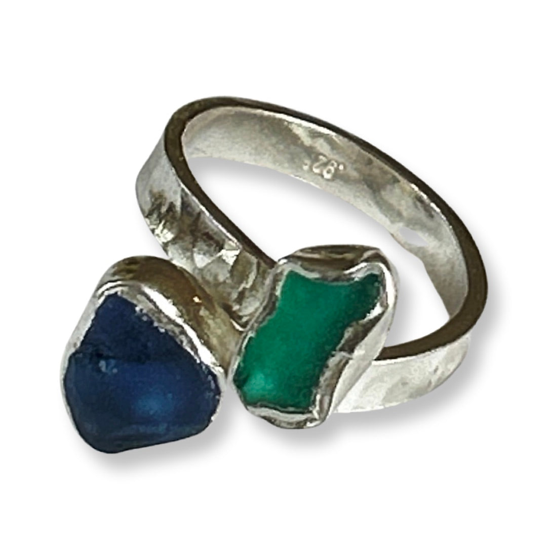 Sea Glass Wrap Ring - Love Beach Beads