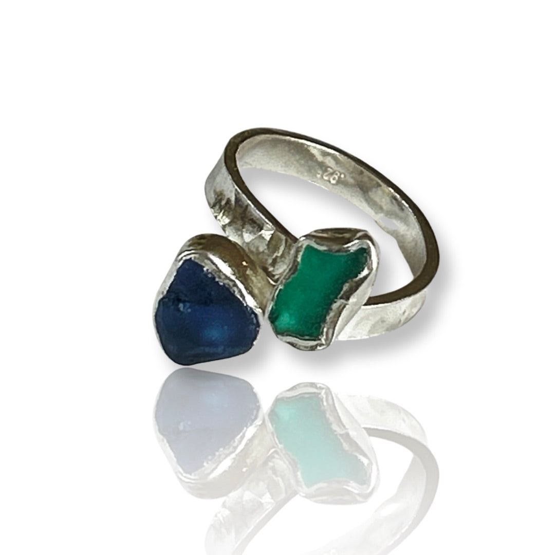 Sea Glass Wrap Ring - Love Beach Beads