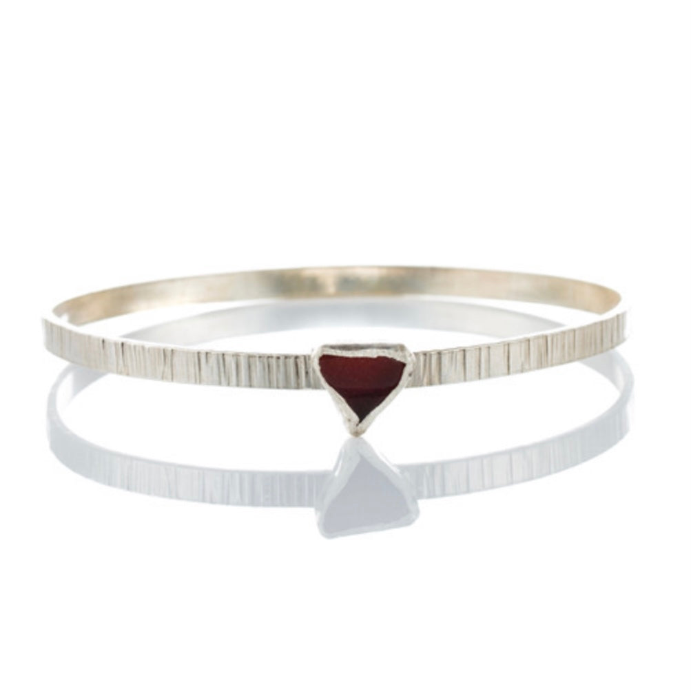 Red Sea Glass Bangle - Love Beach Beads