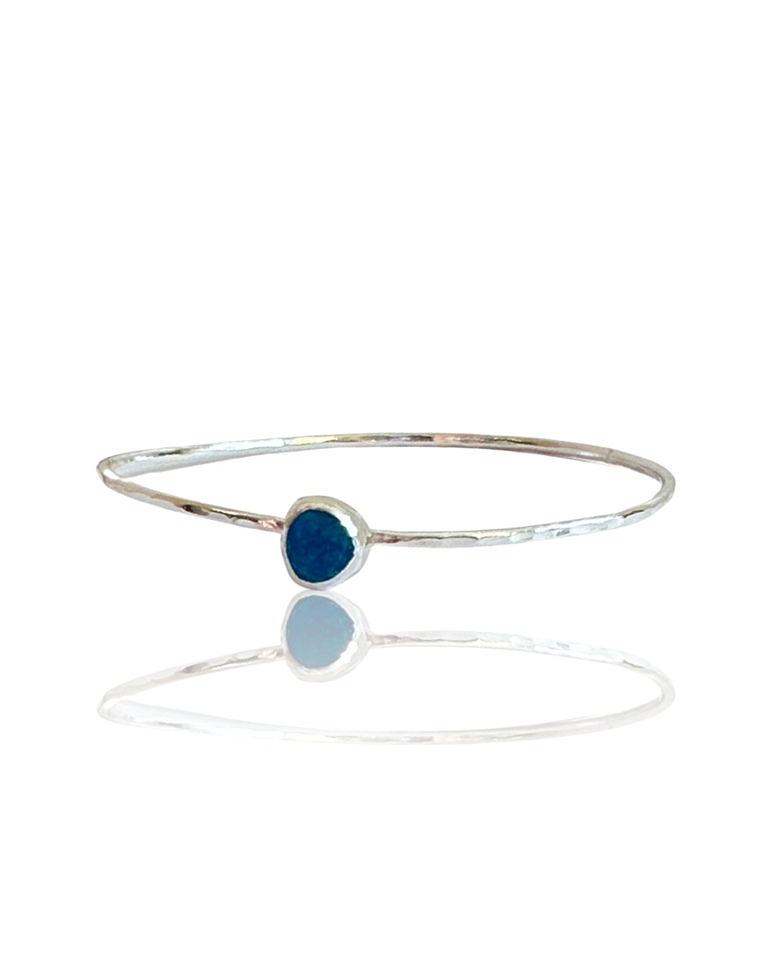Ocean Sea Glass Bangle - SilverLines Jewellery