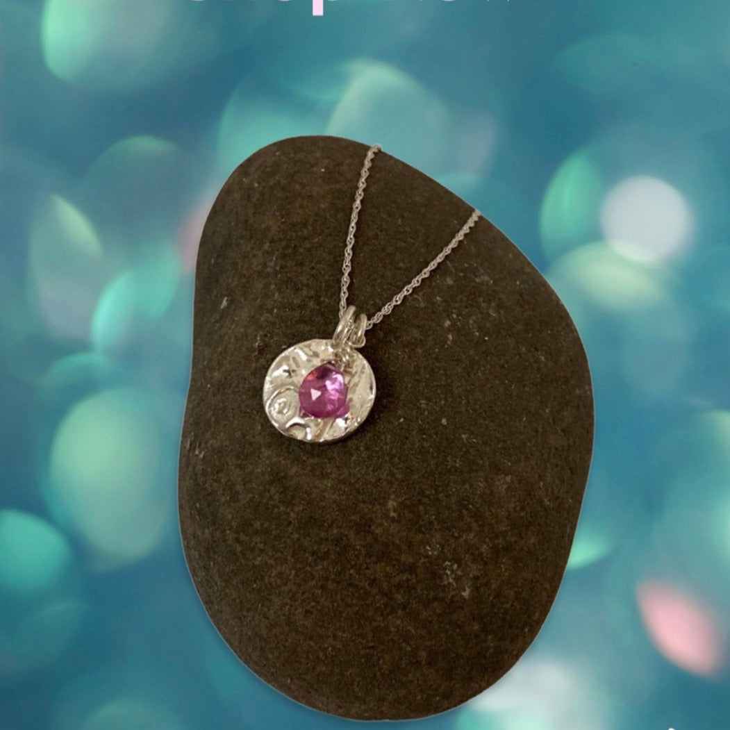 Garnet Birthstone Necklace - Love Beach Beads