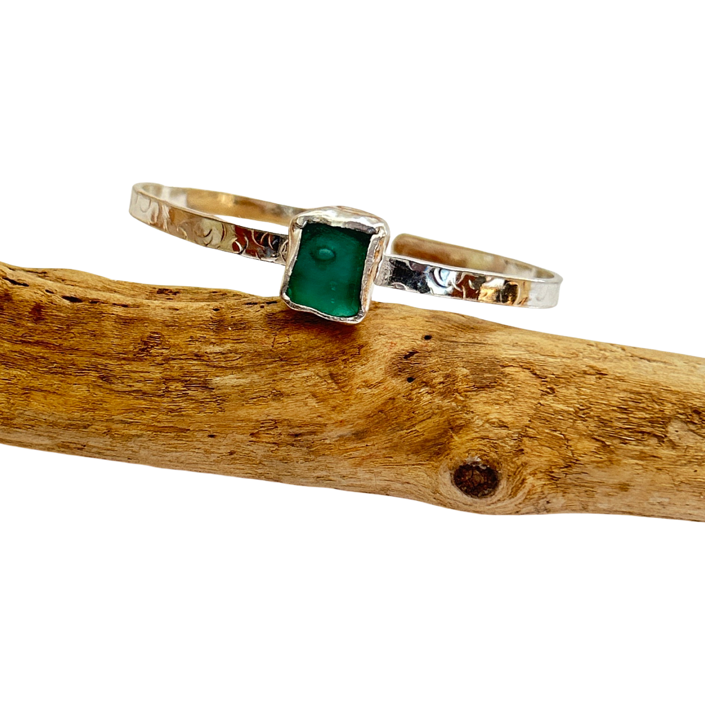 Ocean Sea Glass Cuff - SilverLines Jewellery