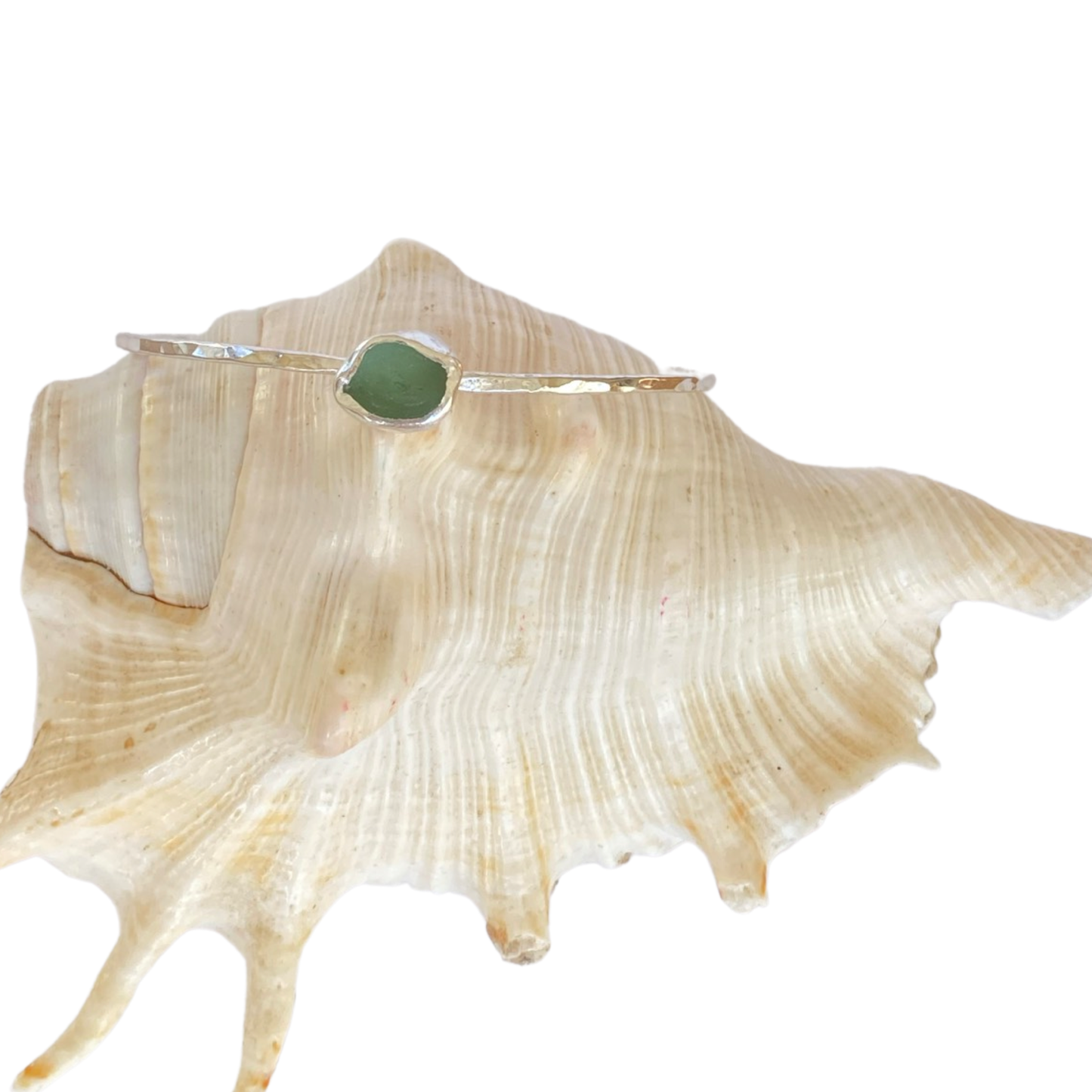 Ocean Sea Glass Bangle - SilverLines Jewellery