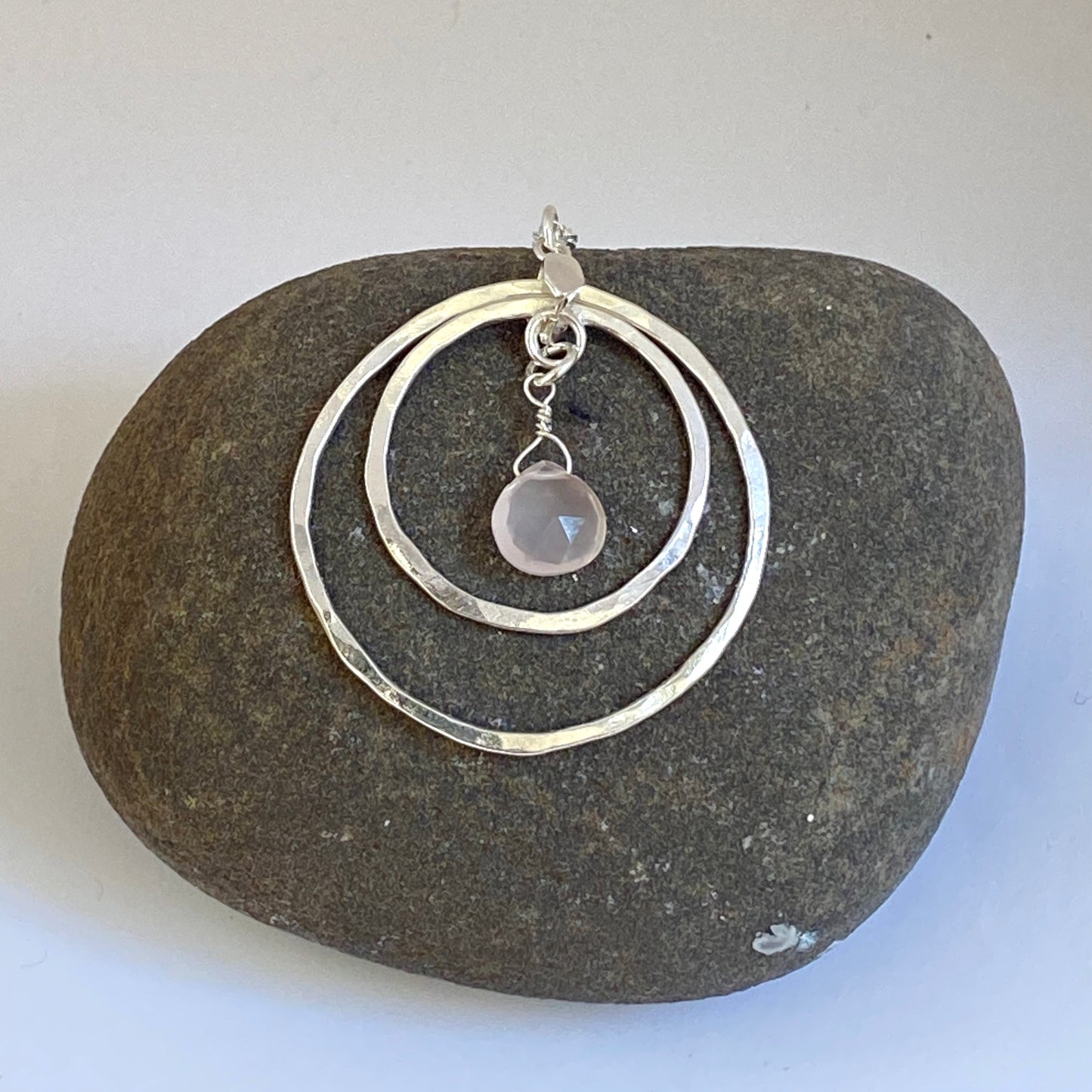 Pink Quartz Hoop Necklace - Love Beach Beads