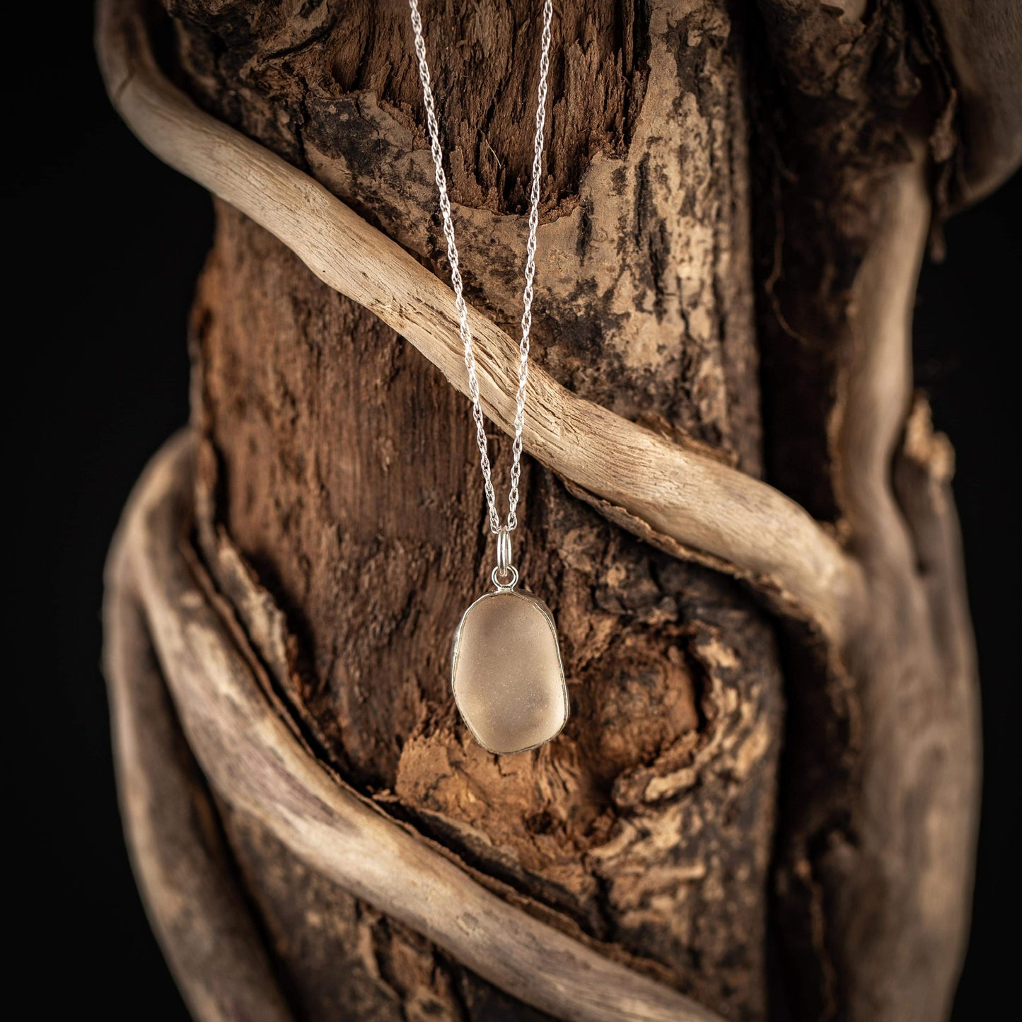 Sea Glass Necklace White - Love Beach Beads