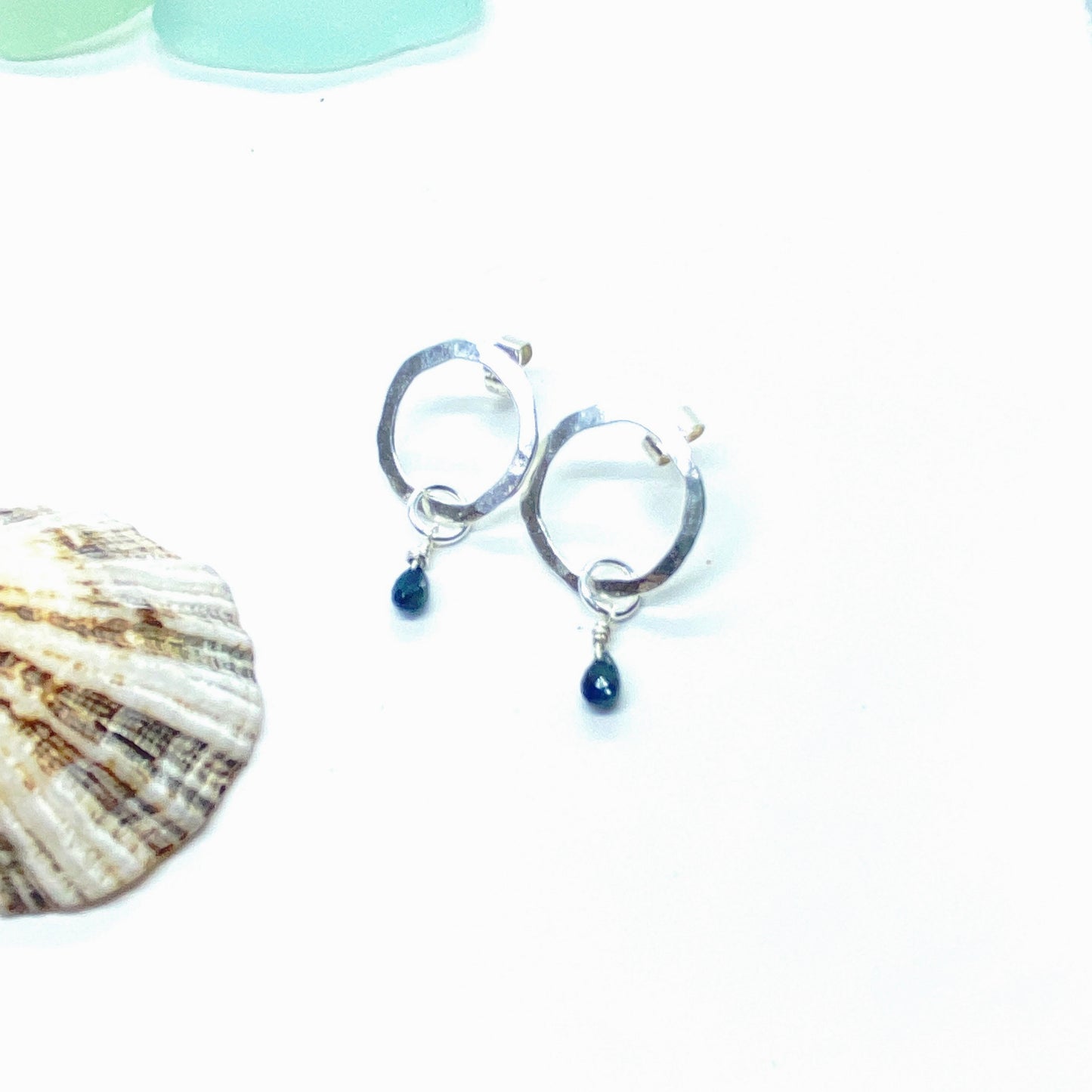 Sapphire Silver Earrings - Love Beach Beads