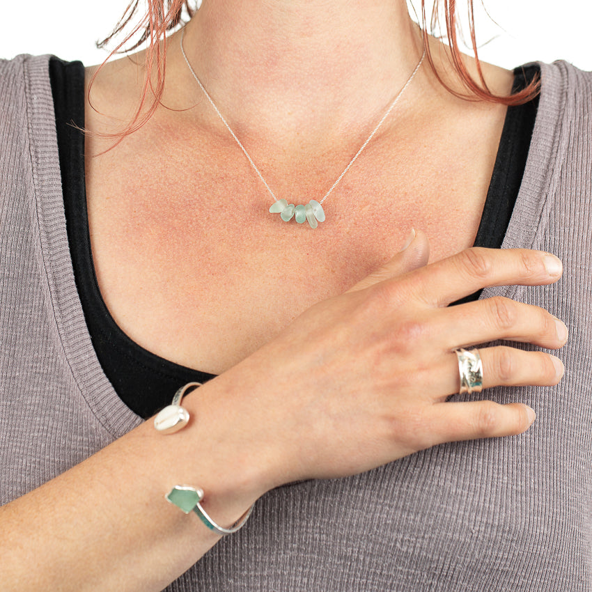 Sea Glass Seashell  Bangle - Love Beach Beads