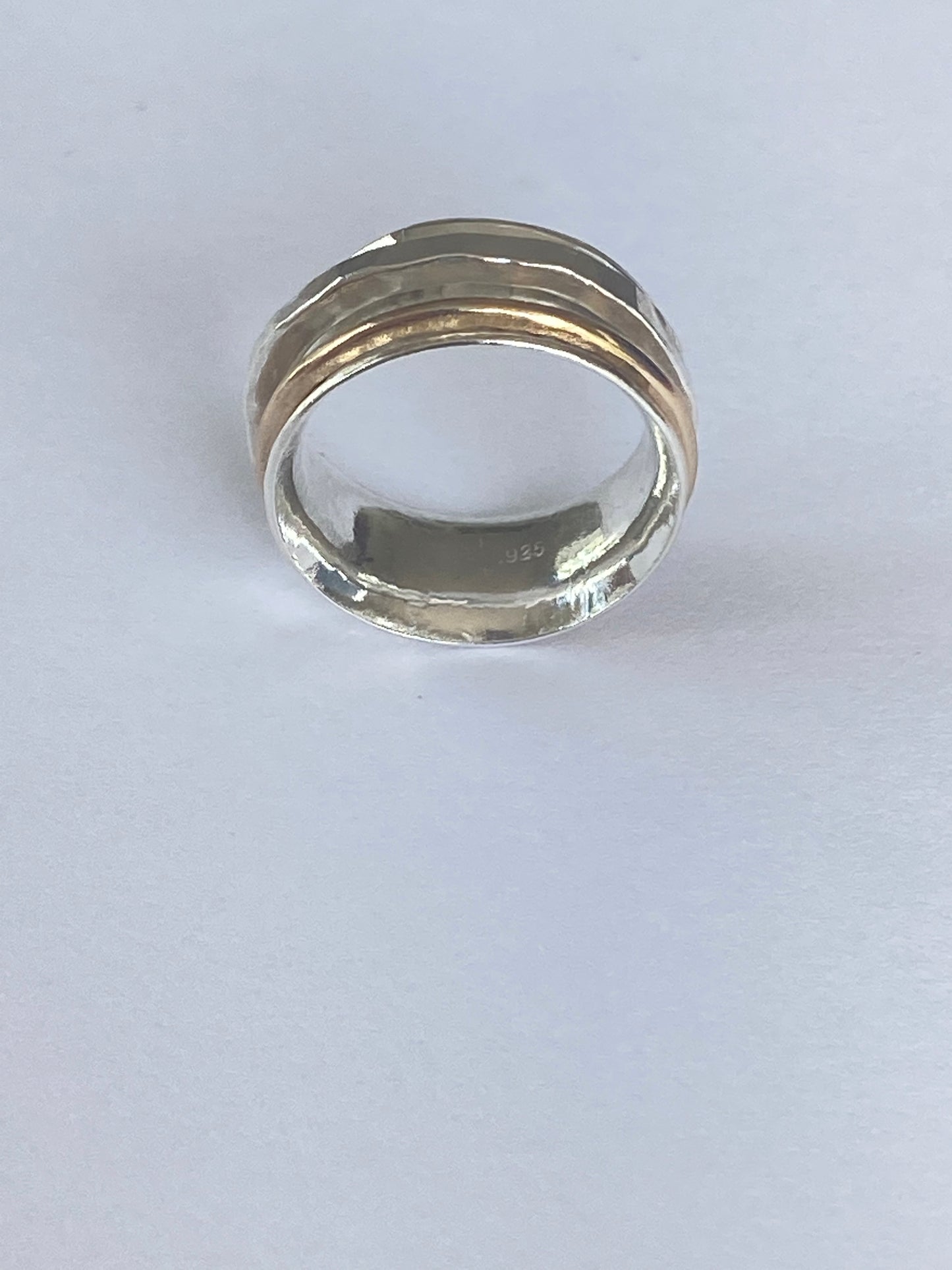 Silver and Gold Spinner Ring - SilverLines Jewellery