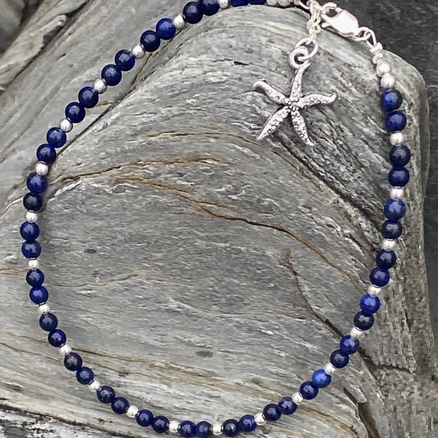 Sea Blue Lapis Anklet - Love Beach Beads