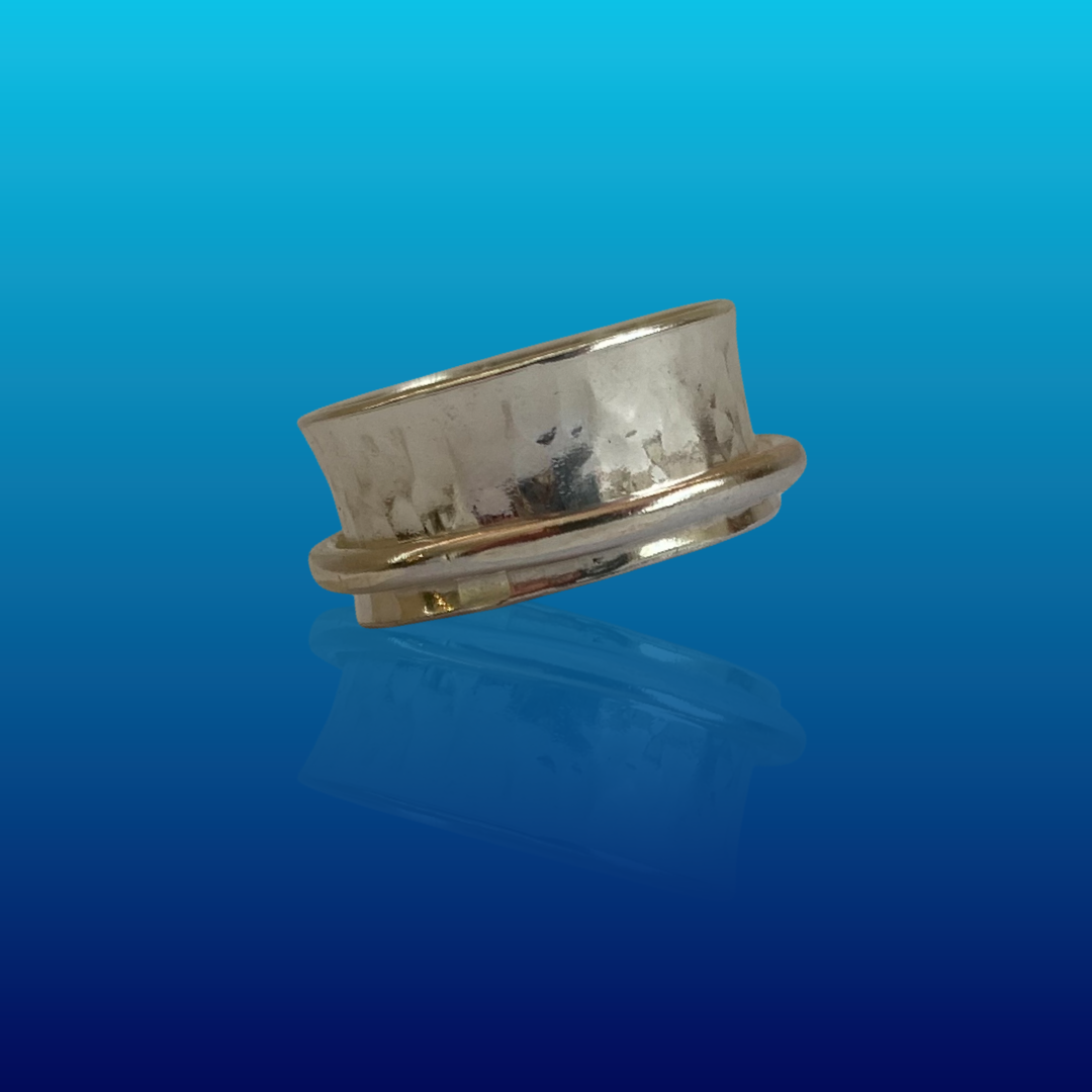 Silver With Silver Spinner Ring - Love Beach Beads