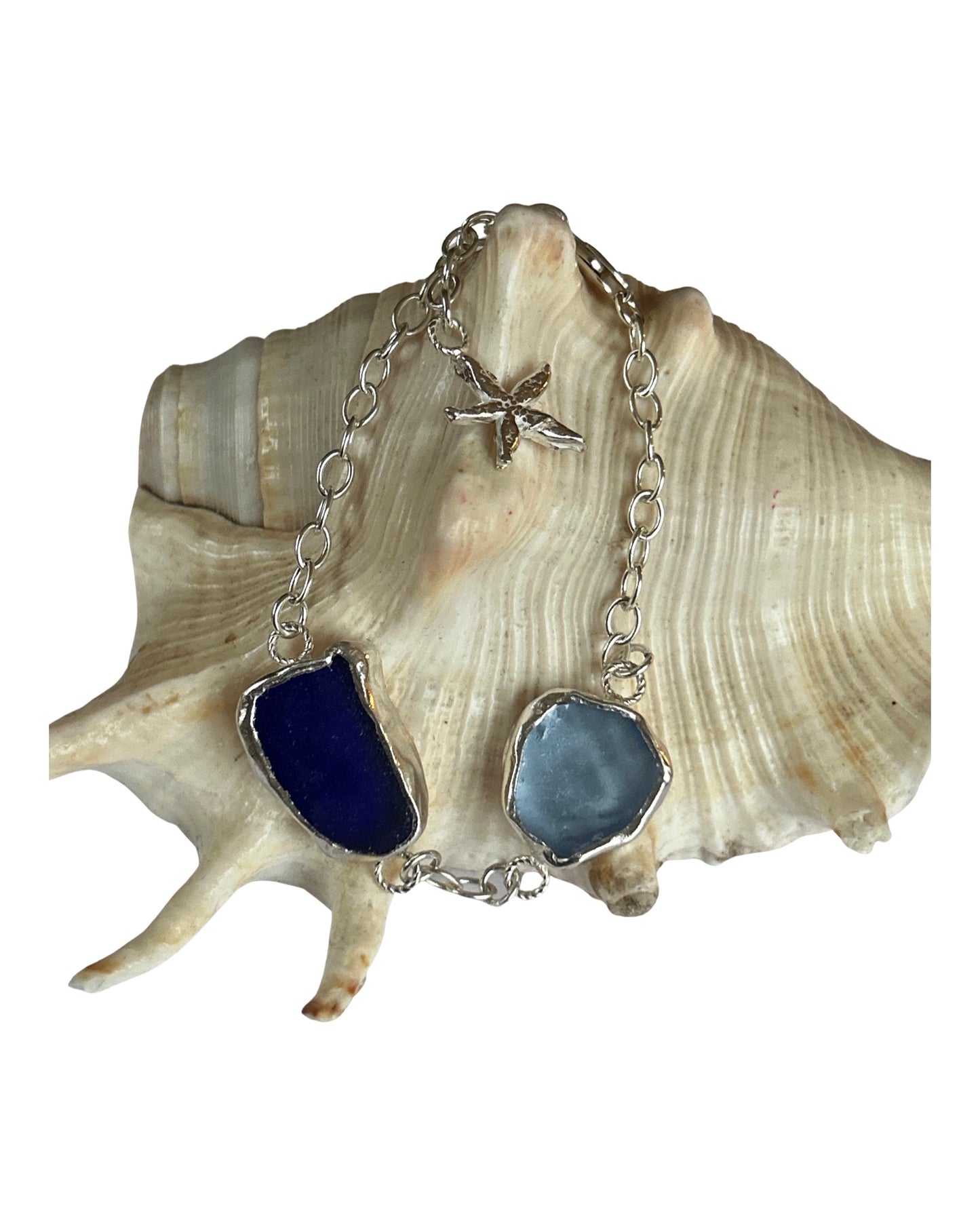 Duo Ocean Sea Glass Bracelet - Love Beach Beads