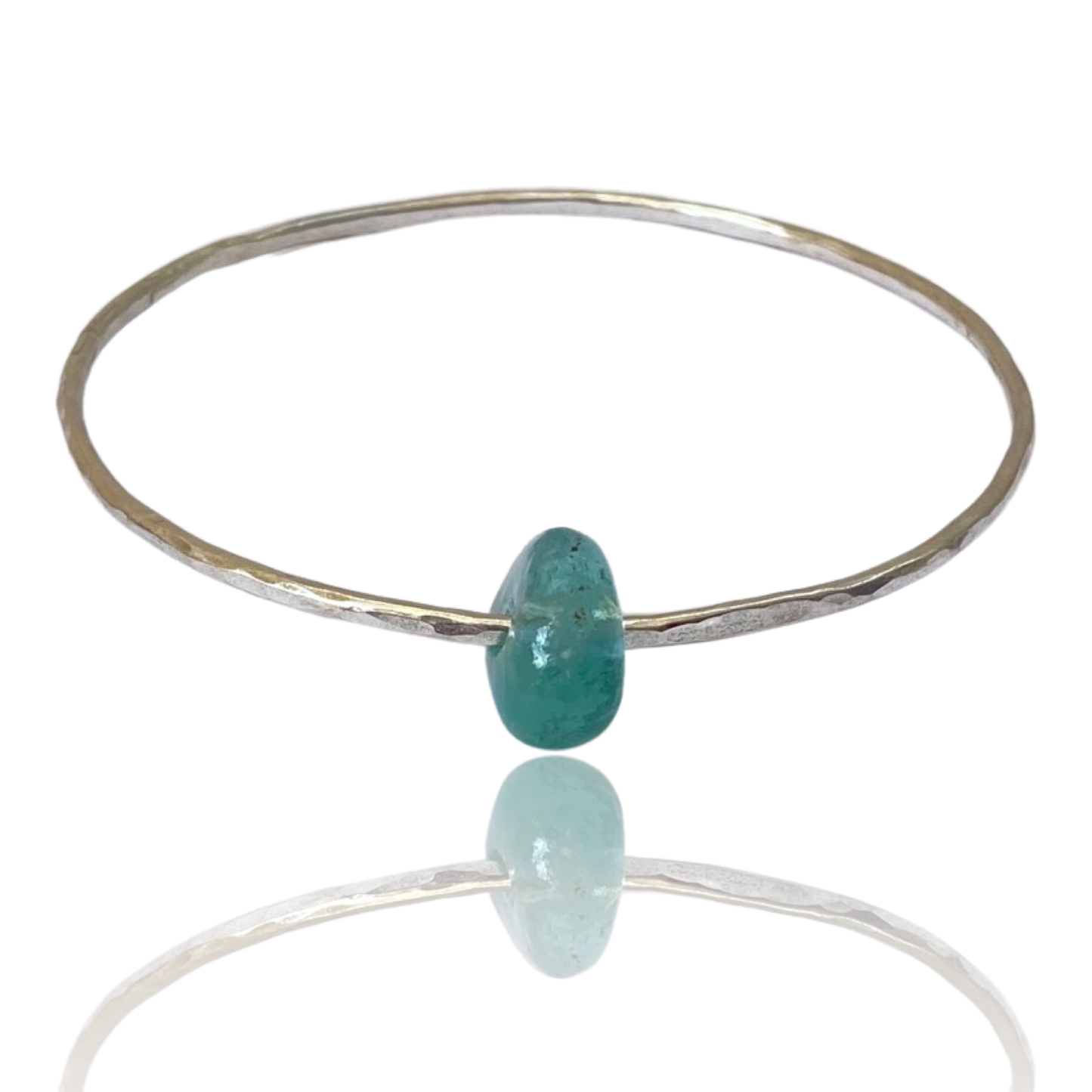 Silver Sea Glass Bangle - Love Beach Beads