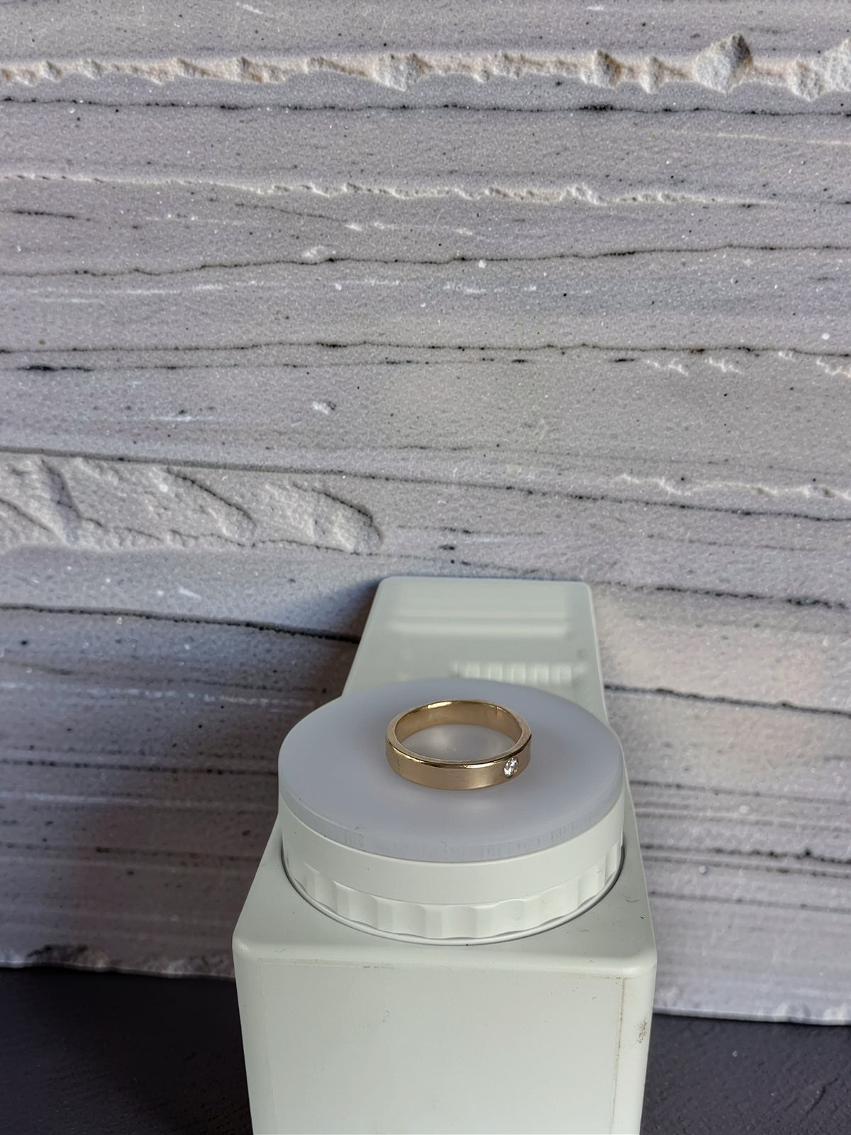 Gold And White Topaz Ring