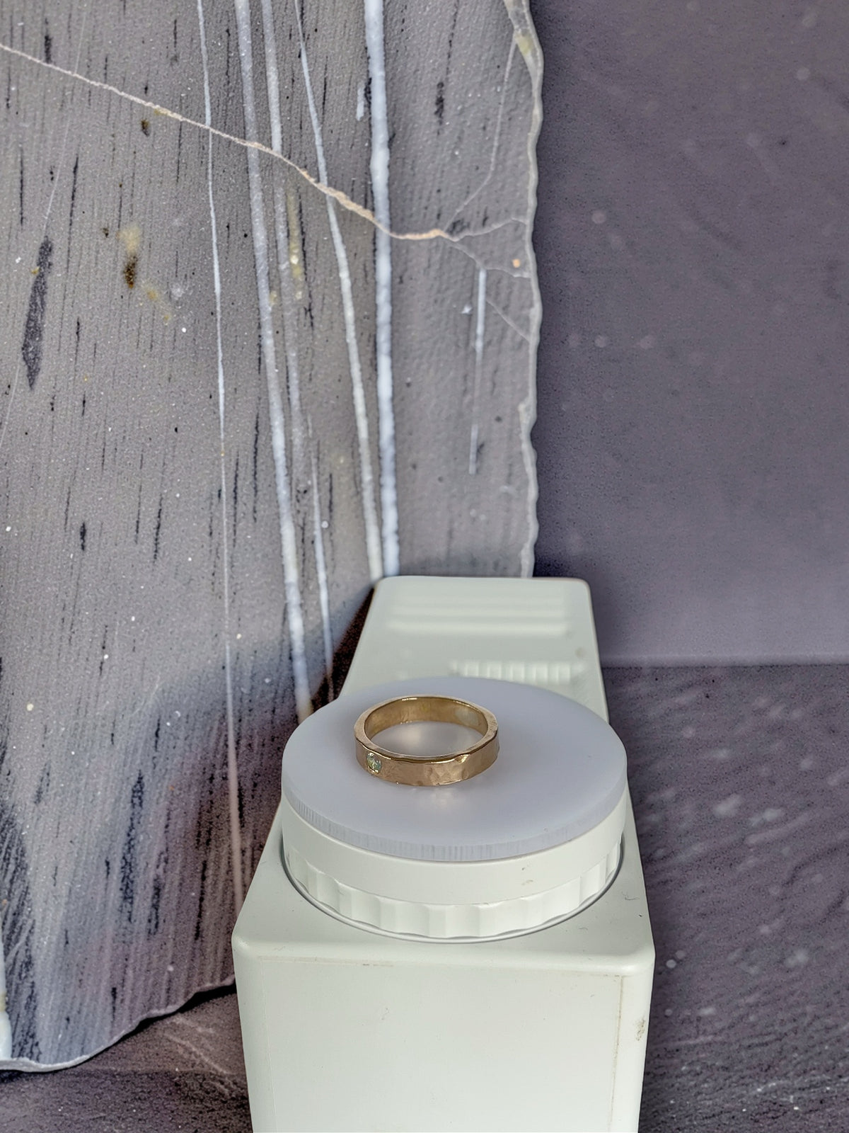 Gold And White Topaz Ring