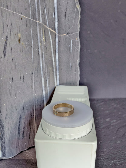 Gold And White Topaz Ring