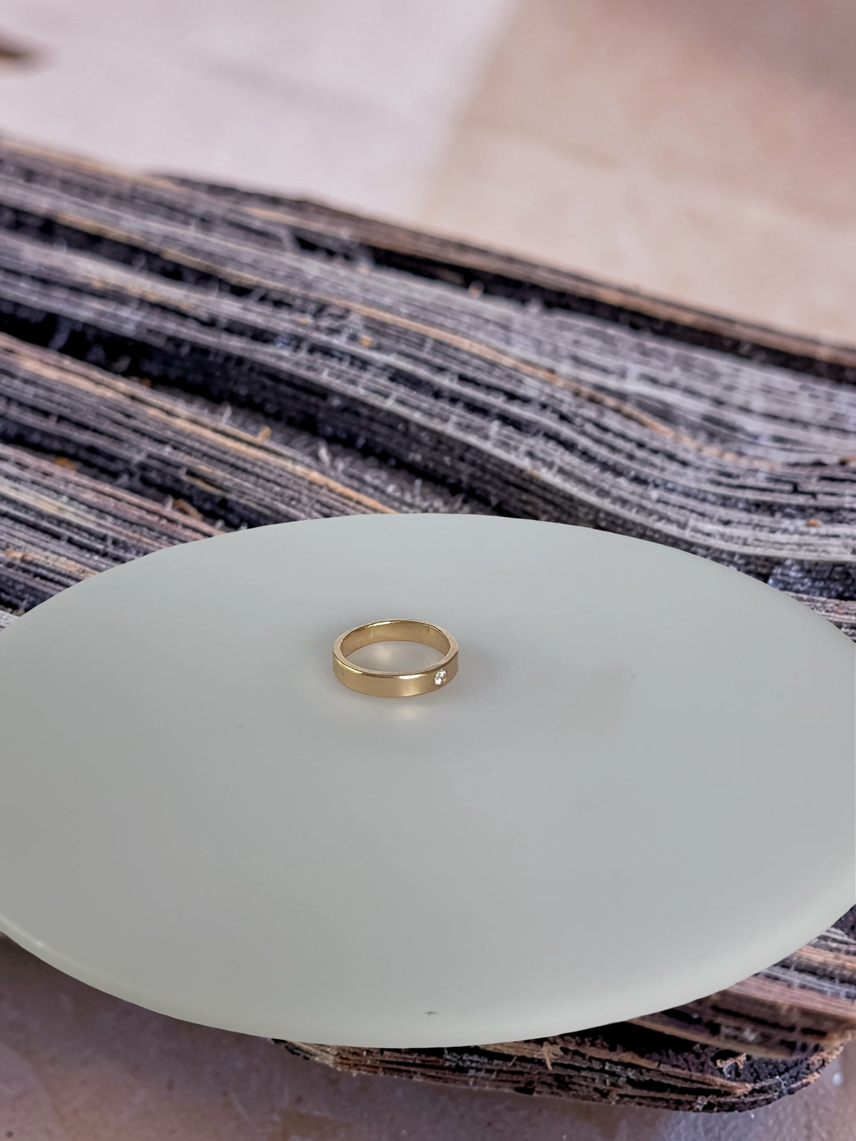 Gold And White Topaz Ring