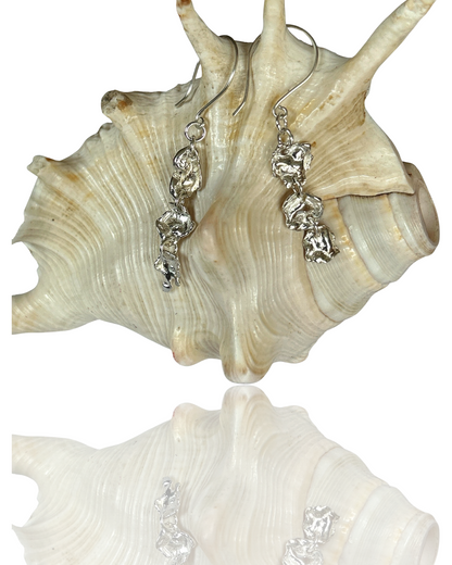 Sterling Silver  Nugget Drop Earrings - Silver Lines Jewellery