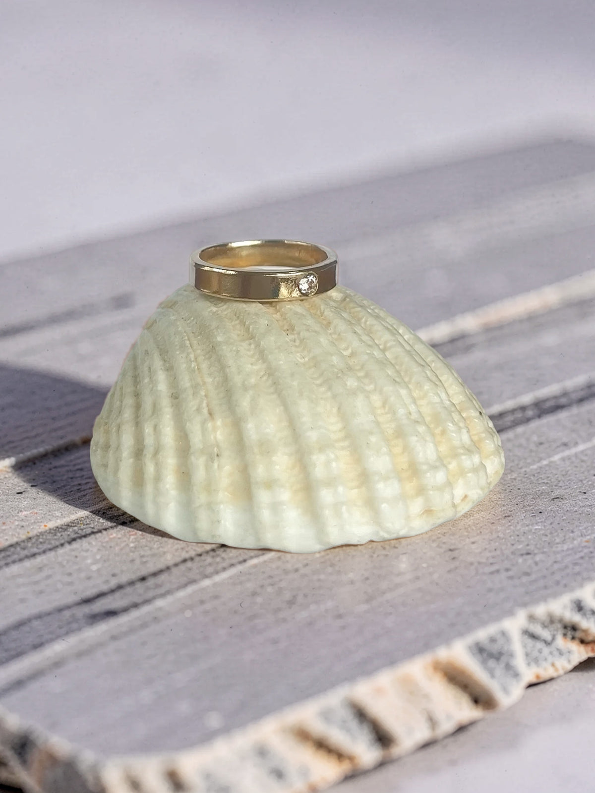 Gold And White Topaz Ring