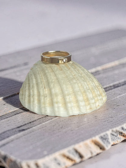 Gold And White Topaz Ring
