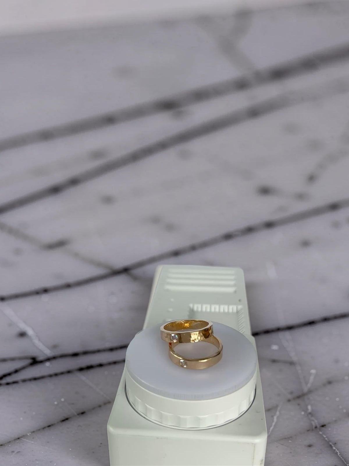 Gold And White Topaz Ring
