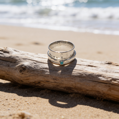 SilverLines Turquoise Spinner Ring - Silver Lines Jewellery