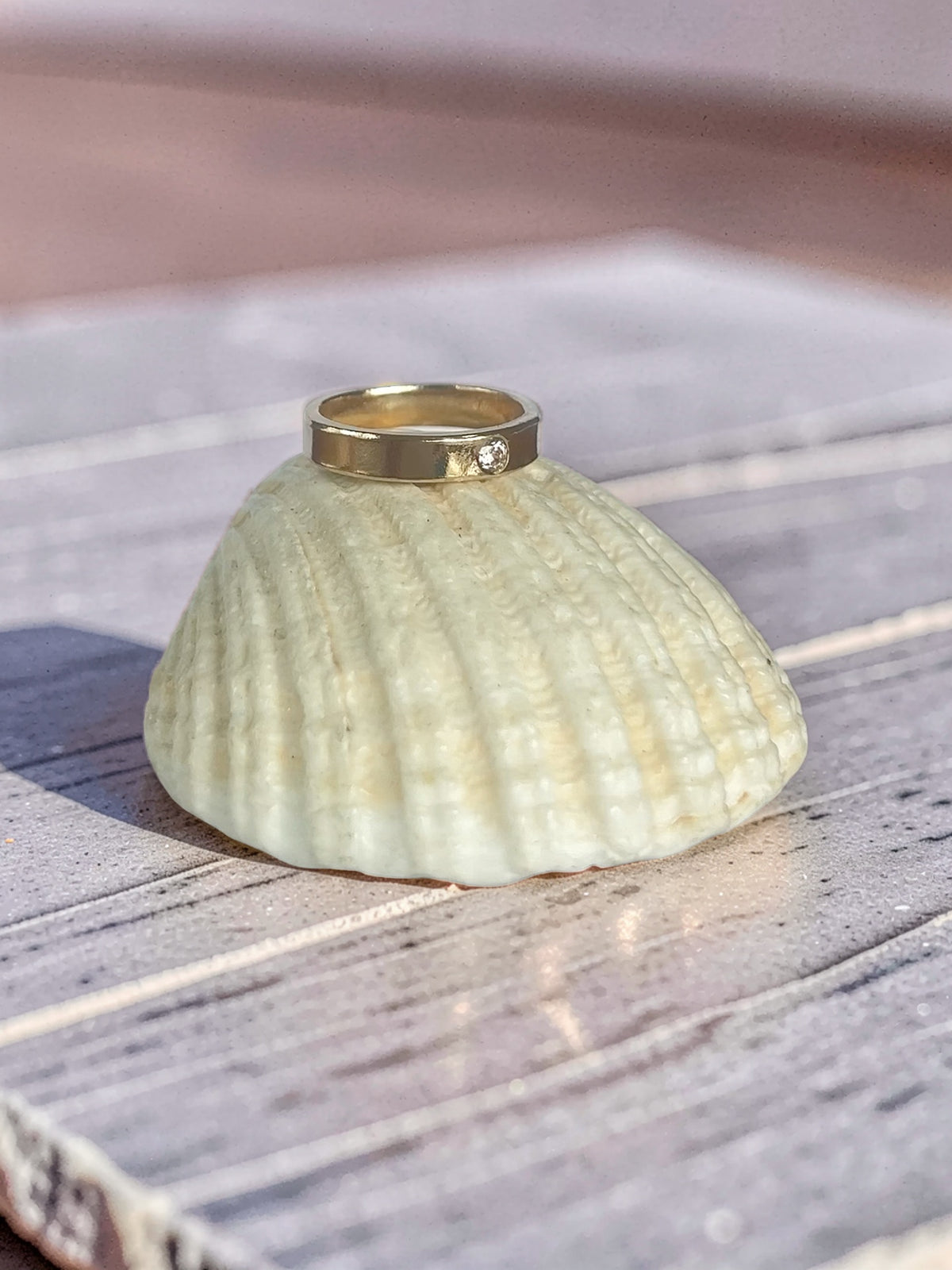 Gold And White Topaz Ring