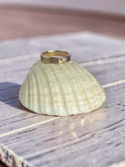 Gold And White Topaz Ring