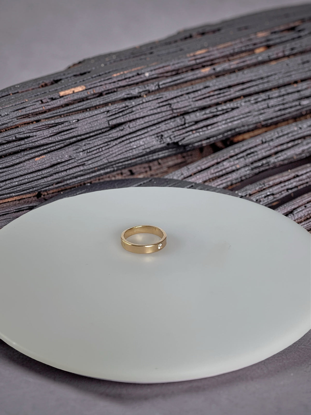 Gold And White Topaz Ring