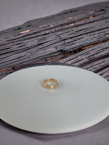 Gold And White Topaz Ring