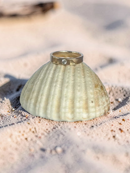 Gold And White Topaz Ring