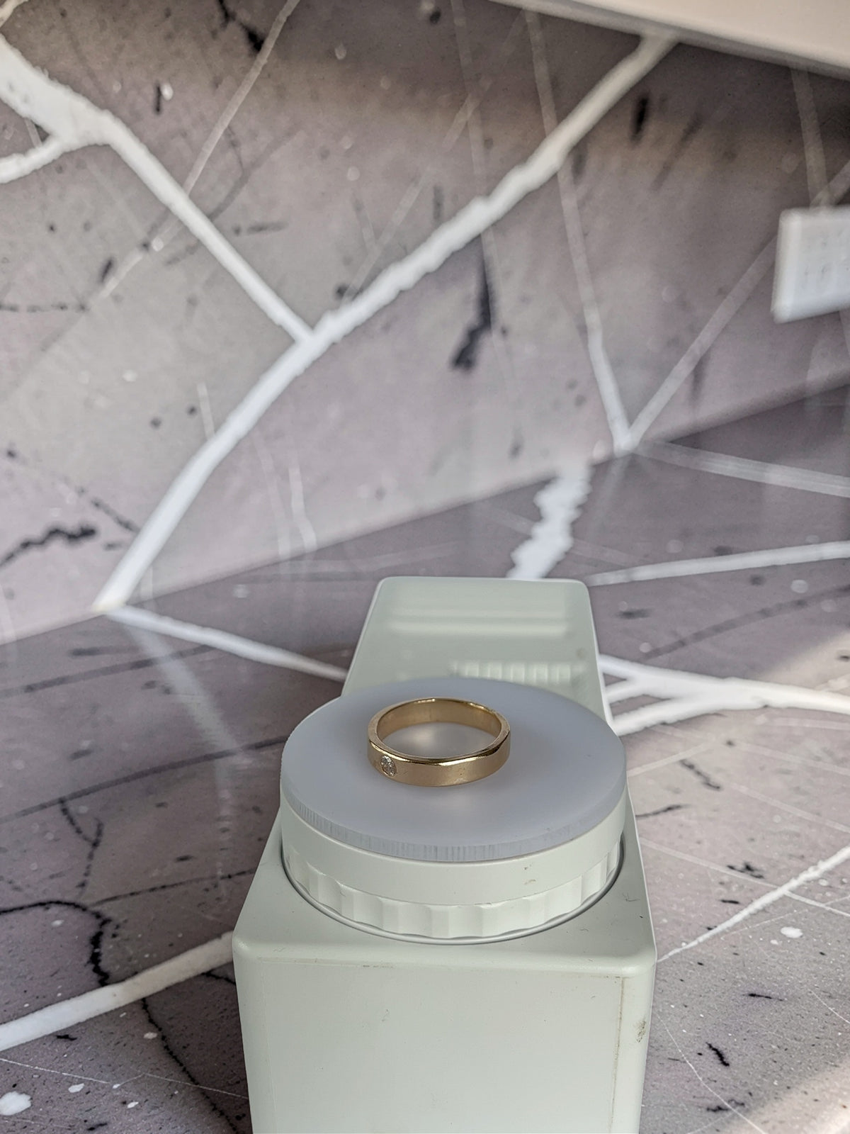 Gold And White Topaz Ring