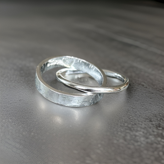 Duo Silver Linked Ring - SilverLines Jewellery 