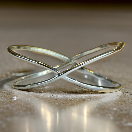 Crossover Silver Bangle - SilverLines Jewellery