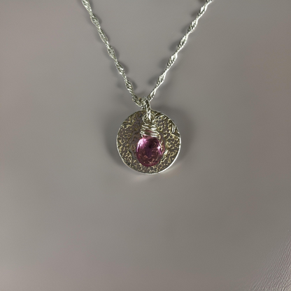 Garnet Birthstone Necklace - Silver Lines Jewellery