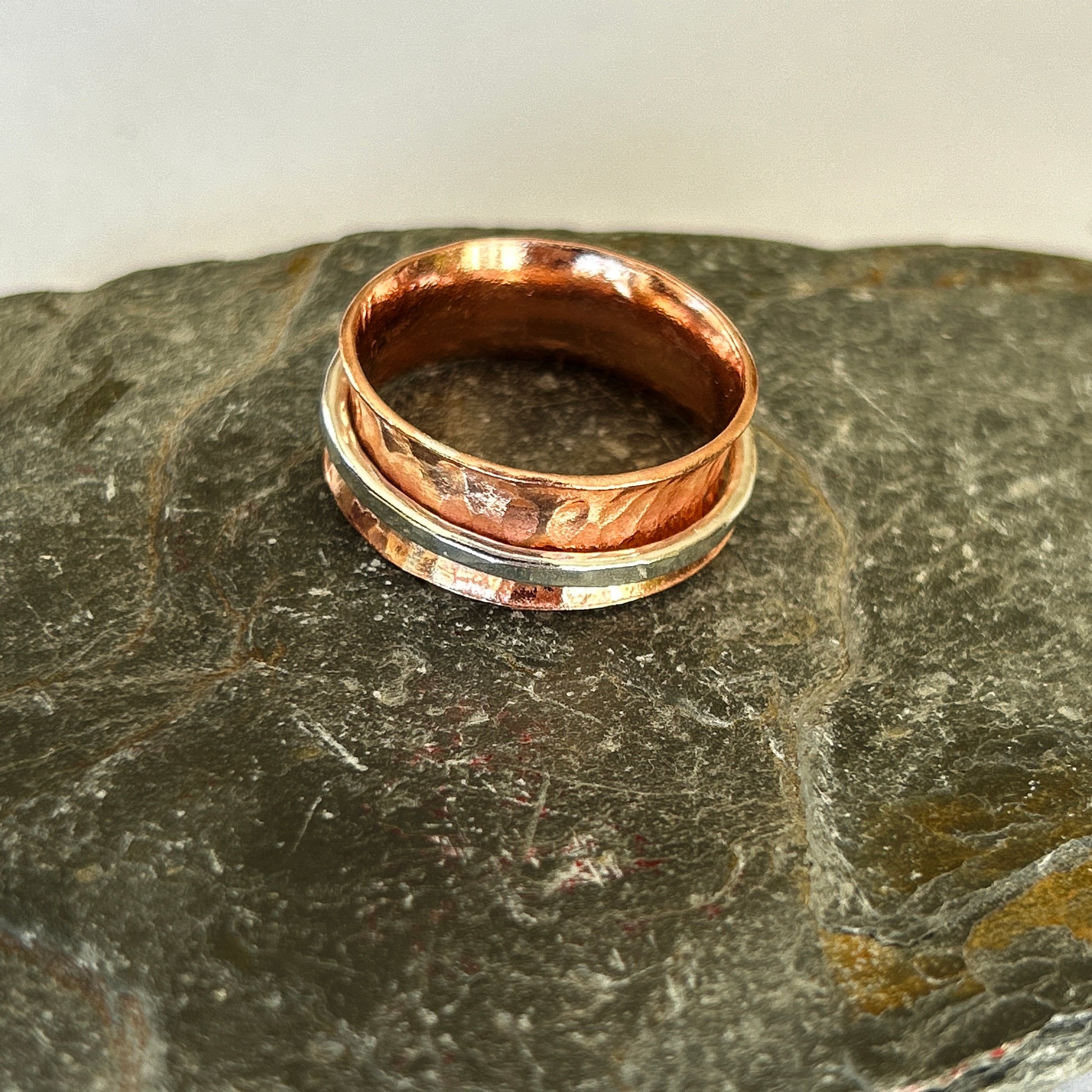 Copper with Silver Spinner - Silver Lines Jewellery