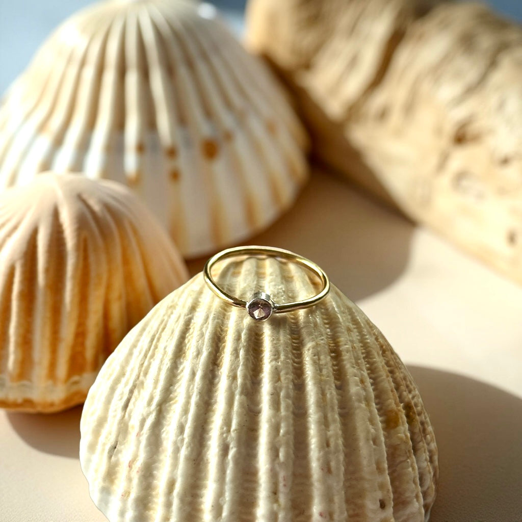 Gold stacking Rings With Cubic Zirconia - Silver Lines Jewellery