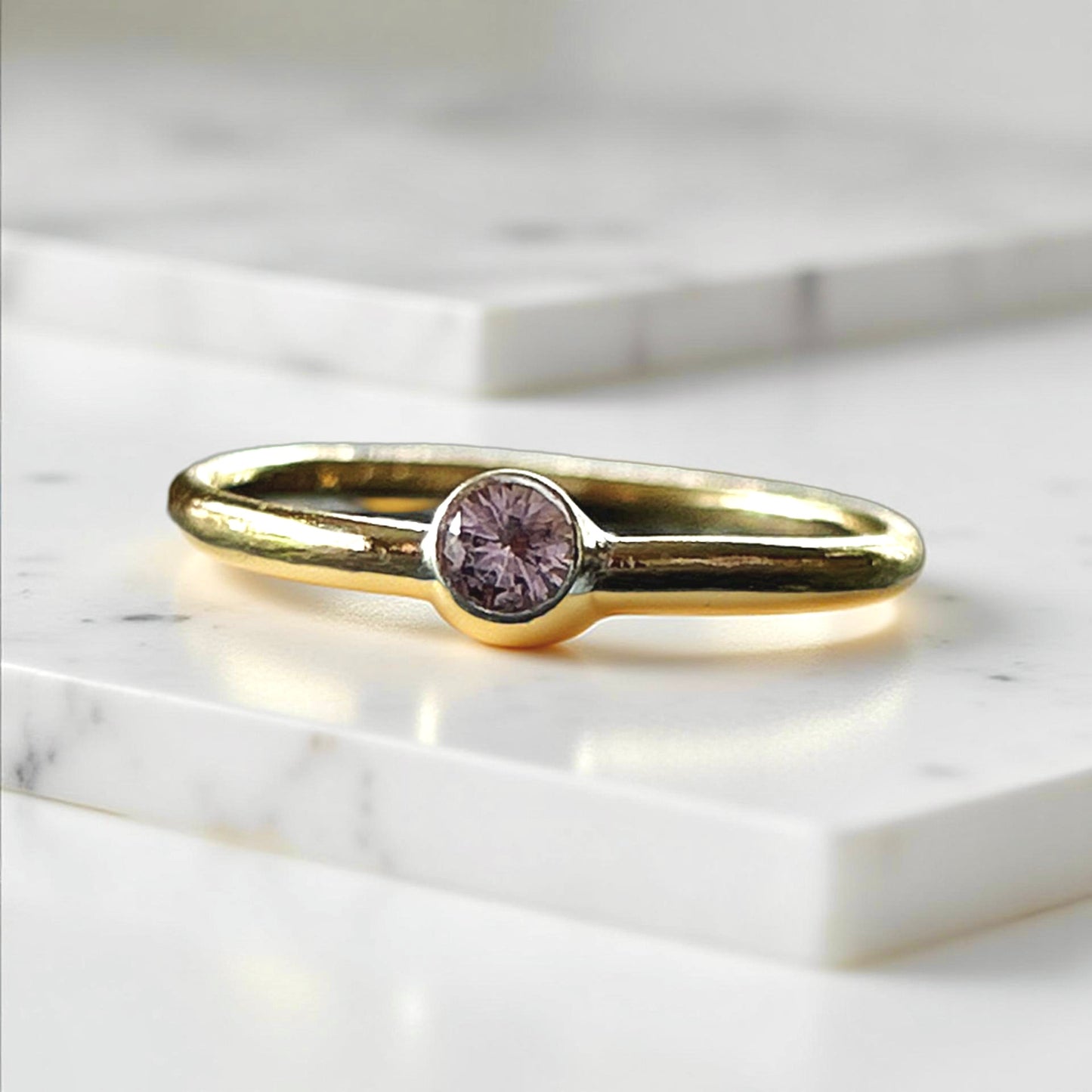 Gold stacking Rings With Cubic Zirconia - Silver Lines Jewellery