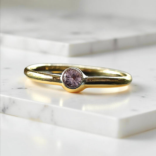Gold stacking Rings With Cubic Zirconia - Silver Lines Jewellery