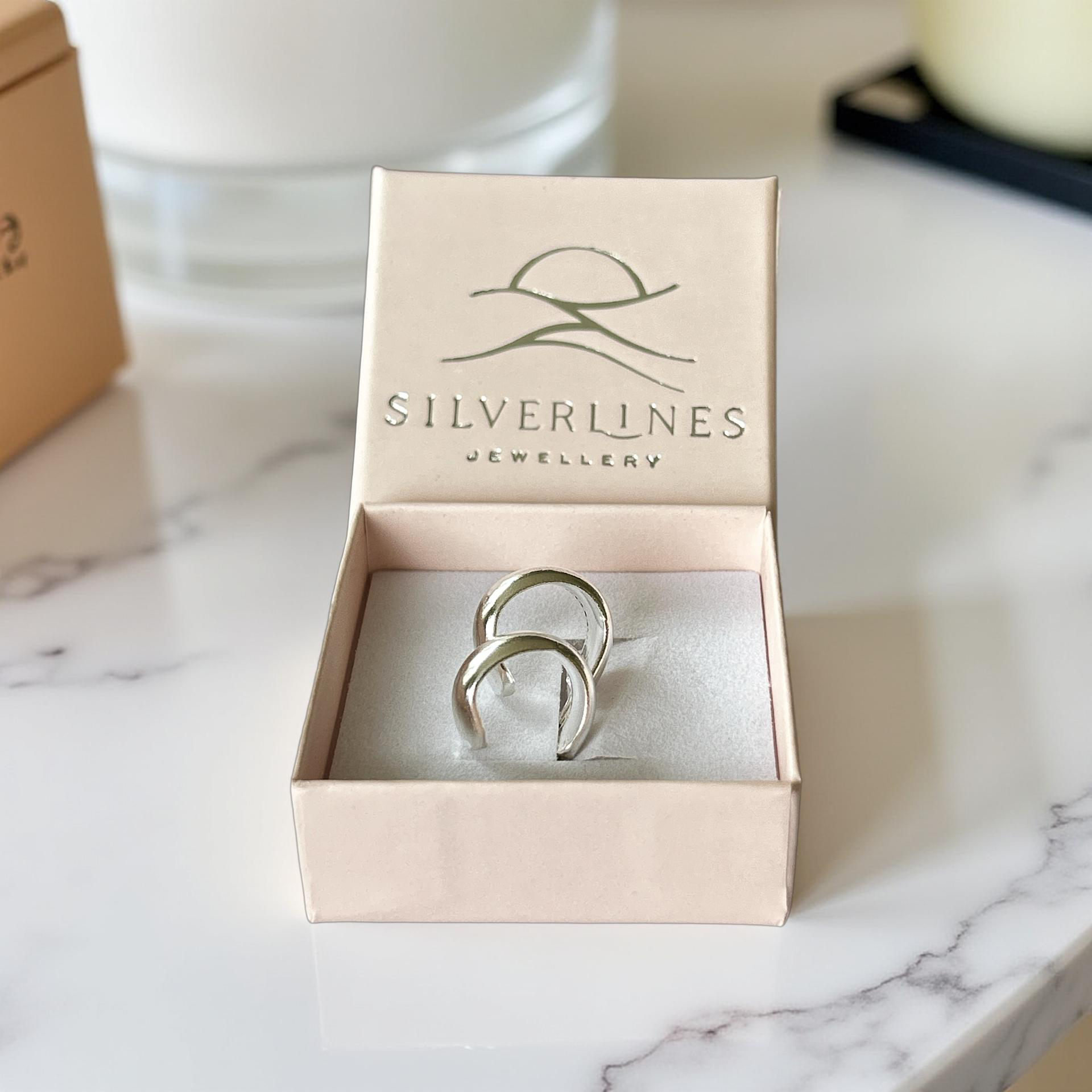 Silver Small Hoop Studs - Silver Lines Jewellery