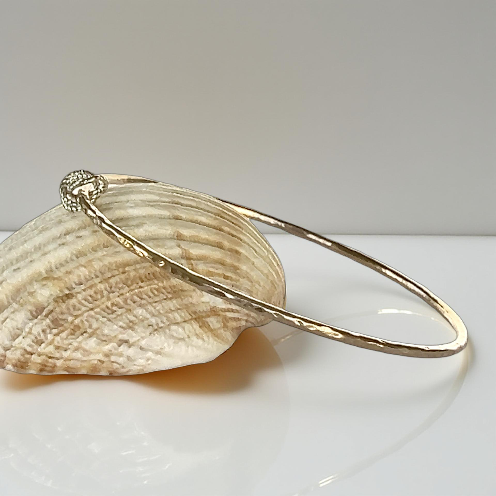 Gold Bangle With Silver Rings - SilverLines Jewellery