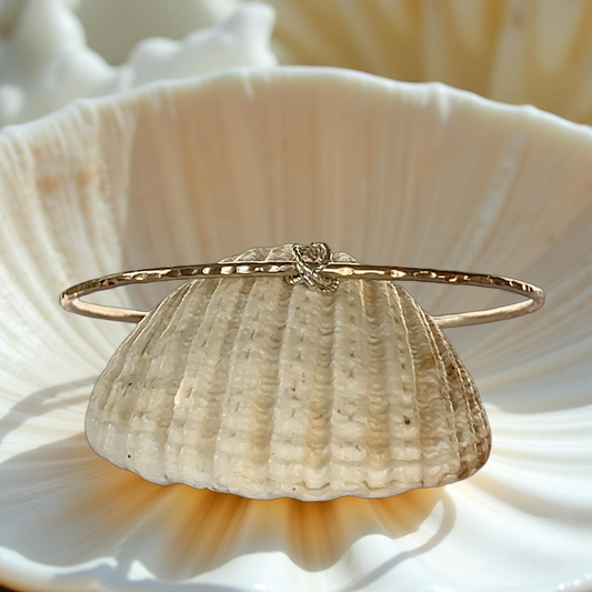 Gold Bangle With Silver Rings - SilverLines Jewellery