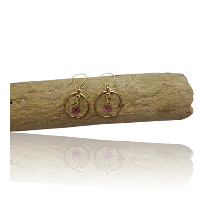 Tourmaline Gold Hoops - Silver Lines Jewellery