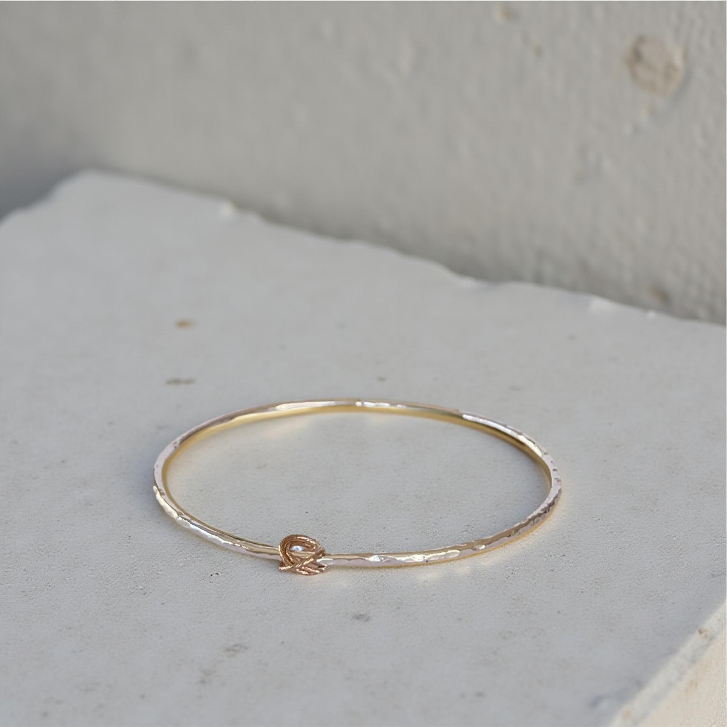 Silver Bangle with Gold Rings - SilverLines Jewellery