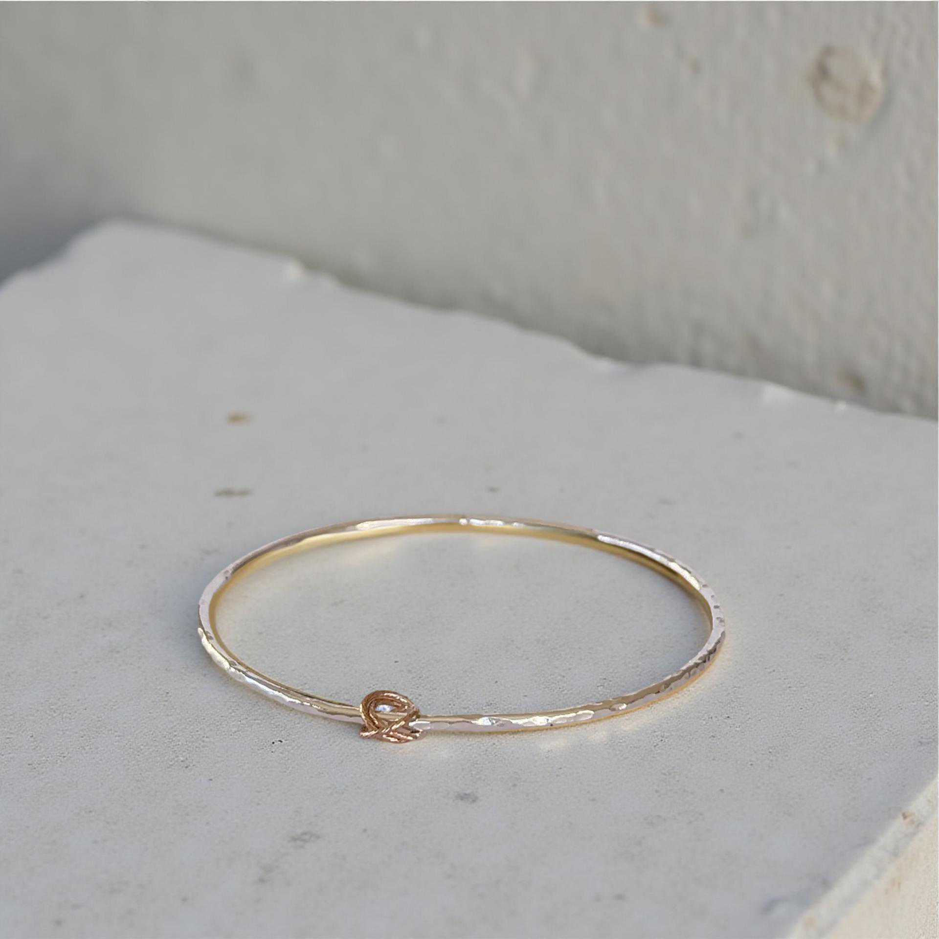 Silver Bangle with Gold Rings - SilverLines Jewellery