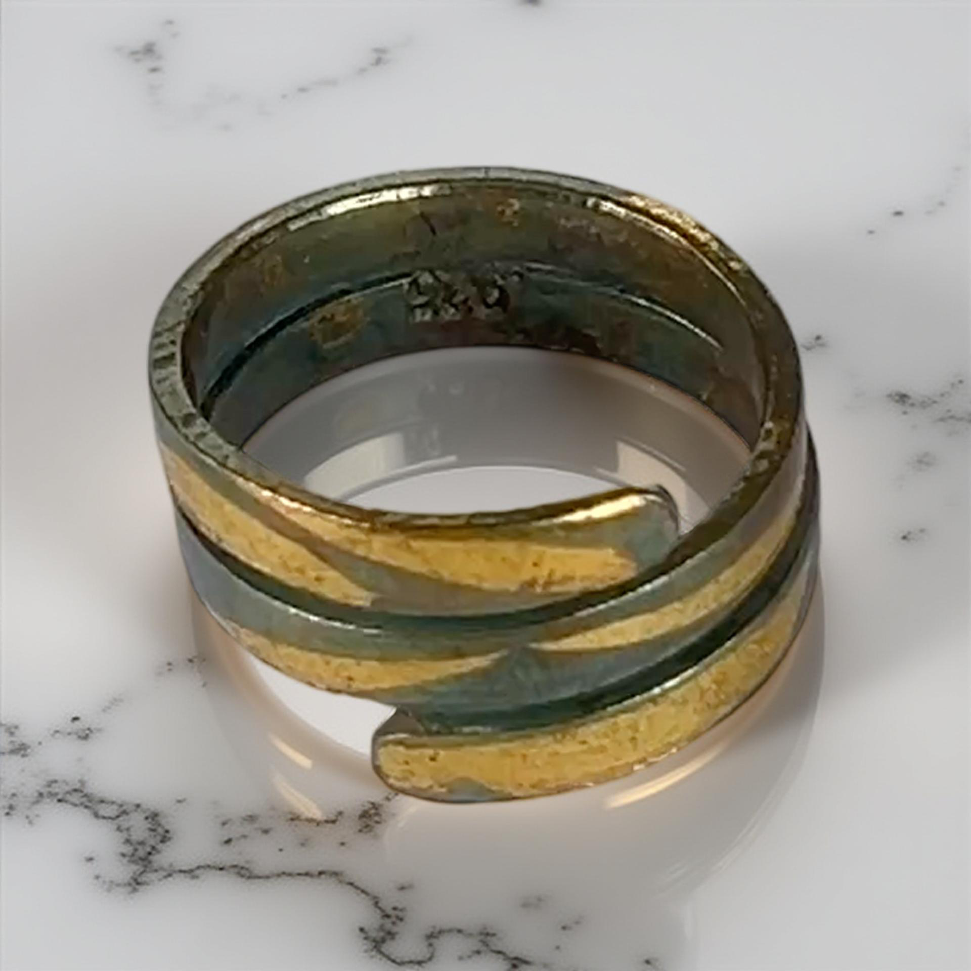 Keum Boo Oxidised Silver & Gold Wrap Ring - SilverLines z
Jewellery