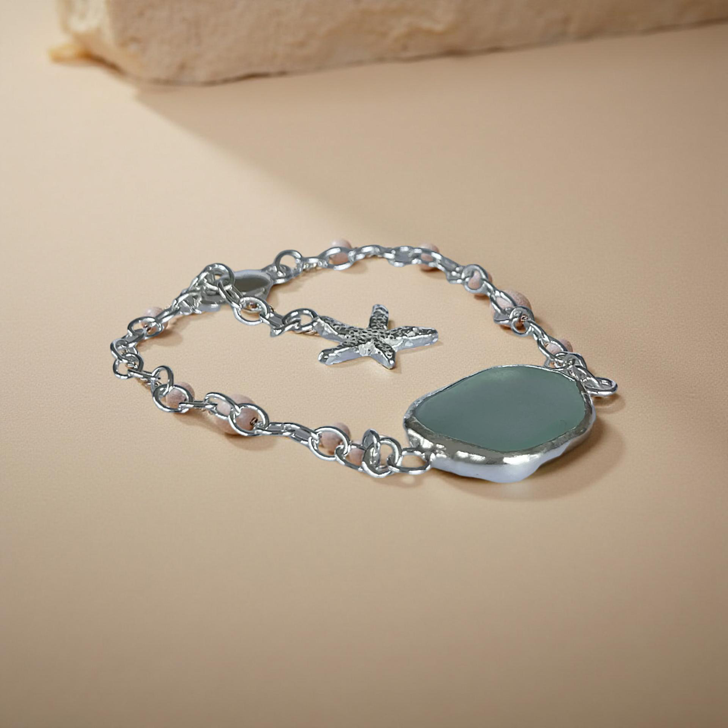 Sea Glass Bracelet Seashell Charm